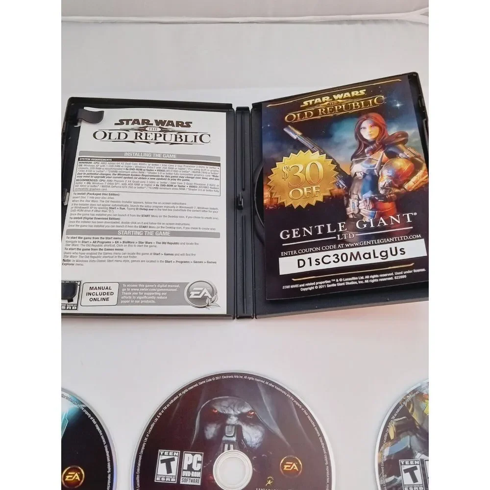 Star‎ Wars: The Old Republic (PC, 2011) 3 Discs, Free Shipping Discs Very Good